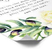 バラとオリーブ結婚のメモリアルポスター ポスター (角)