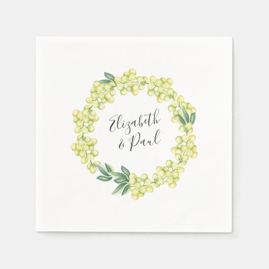 バラとオリーブ結婚ズ紙ナプキン スタンダードカクテルナプキン (正面)