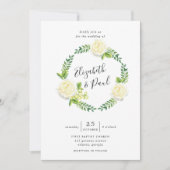 バラとオリーブ結婚式招待状 招待状 (正面)