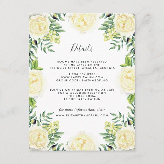 バラとオ結婚リーブの情報カード エンクロージャーカード (正面)