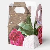 バラとカントリーシック結婚式の引き出物ボックス フェイバーボックス (オープン)