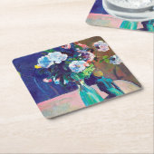 バラとガウン・ルテット スクエアペーパーコースター (アングル)