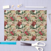 バラとキノコのアンティークの切り離し紙 薄葉紙 (クラフト)