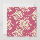 バラとクリーム牡丹トワールフランスのカントリーデコール 招待状 (裏面)