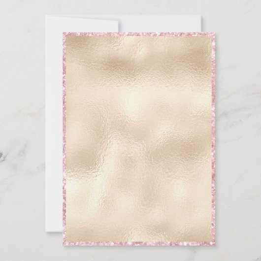 バラとグリッターティアラオン金ゴールドキンセアニラ 招待状 (裏面)