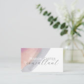 バラとグレーのミニマリストきれいな水の色デザイン 名刺 (スタンド正面)