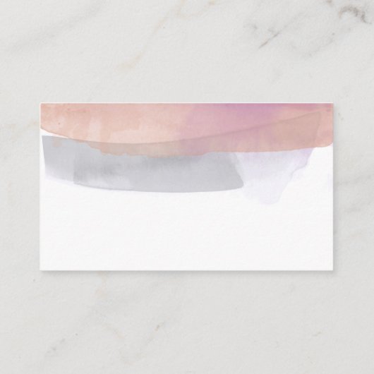 バラとグレーのミニマリストきれいな水の色デザイン 名刺 (裏面)