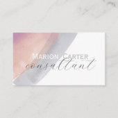 バラとグレーのミニマリストきれいな水の色デザイン 名刺 (正面)