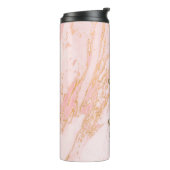 バラとゴールドの大理石模様のオーダーメイド タンブラー (回転左)