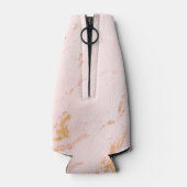 バラとゴールドの大理石 ウェディングパーティーのためのパーソナライズされた ボトルクーラー (裏面)