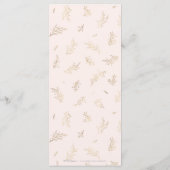 バラとゴールドの華やかな植物モチーフのエレガントなウェディング メニュー (裏面)