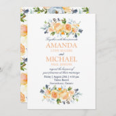 バラとシスル水の色のフローラ 招待状 (正面/裏面)