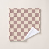 バラとシャンパンチェッカーボード バスタオルセット (ウォッシュタオル)