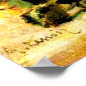 バラとジャスミンがデルフトの花瓶に ポスター (角)