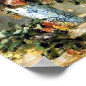 バラとジャスミンのデルフト花瓶ルノアールファインアート ポスター (角)