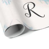 バラとジャスミンの花のモノグラム ラッピングペーパー (ロールコーナー)