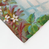 バラとジャスミンヴィンテージフローラ フリースブランケット (角)