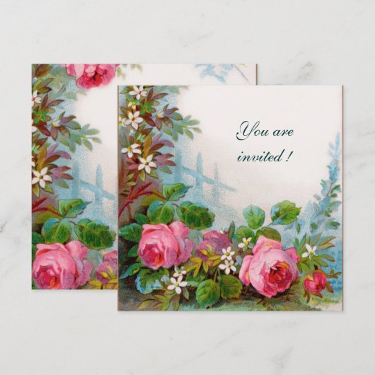 バラとジャスミン 招待状 (正面/裏面)