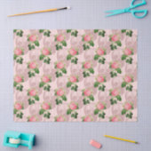 バラとスカルオンピンクデコパージュ 薄葉紙 (クラフト)