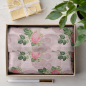 バラとスカルオンピンクデコパージュ 薄葉紙 (ギフト)