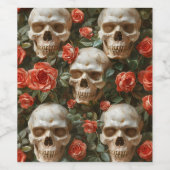 バラとスカルデザイン ワインラベル (シングルラベル)