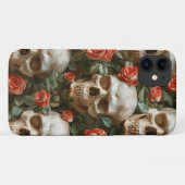 バラとスカルデザイン Case-Mate iPhoneケース (裏面(横))