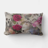 バラとスカル ランバークッション (正面)