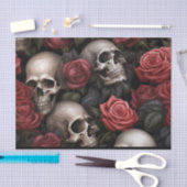 バラとスカル 薄葉紙 (クラフト)