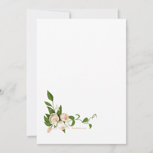 バラとステファノティスの花の招待状 招待状 (裏面)