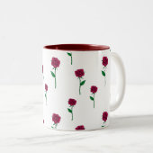 バラとステムロマンチックなバレンタインデーデザイン ツートーンマグカップ (正面右)