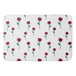 バラとステムロマンチックなバレンタインデーデザイン バスマット