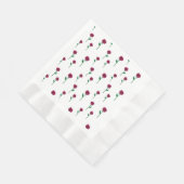 バラとステムロマンチックなバレンタインデーデザイン 縁ありランチョンナプキン (角)