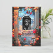 バラとステンドグラス葬儀 案内状 (スタンド正面)