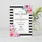 バラとストライプブライダルシャワーの招待 招待状 (スタンド正面)