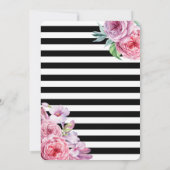 バラとストライプブライダルシャワーの招待 招待状 (裏面)