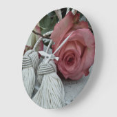 バラとタッセル壁時計 ラウンド壁時計 (傾斜)