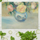 バラとダリアの花瓶 |ルノアール キッチンタオル (折り畳み)