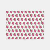 バラとダリアの花 フリースブランケット (正面(横))