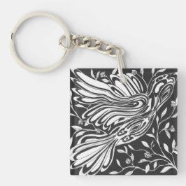 バラとトゲを通る自由な鳥の飛行 キーホルダー