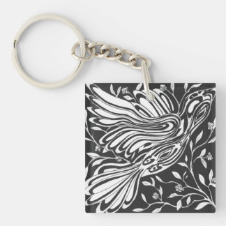 バラとトゲを通る自由な鳥の飛行 キーホルダー