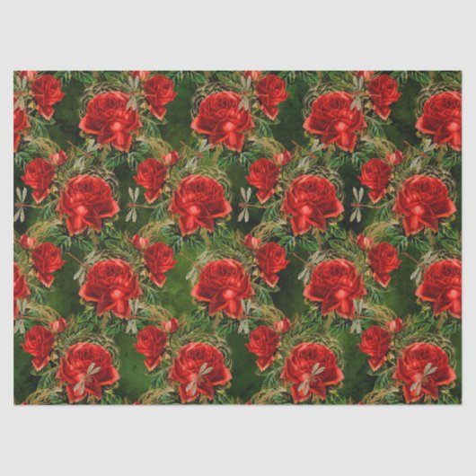 バラとトンボ(デザイン12) 薄葉紙 (正面)