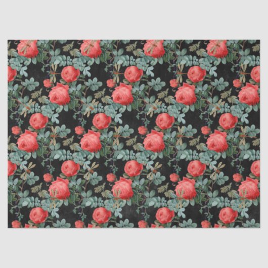 バラとトンボ(デザイン15) 薄葉紙 (正面)