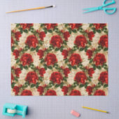 バラとトンボ(デザイン17) 薄葉紙 (クラフト)