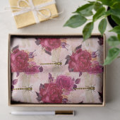 バラとトンボ(デザイン3) 薄葉紙 (ギフト)