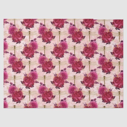 バラとトンボ(デザイン3) 薄葉紙 (正面)