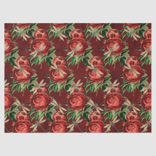 バラとトンボ(デザイン5) 薄葉紙 (正面)