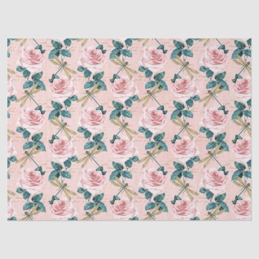 バラとトンボ(デザイン6) 薄葉紙 (正面)