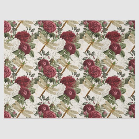 バラとトンボ 薄葉紙 (正面)