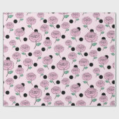 バラとドット。 ラッピングペーパー (フラット)