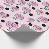 バラとドット。 ラッピングペーパー (角)